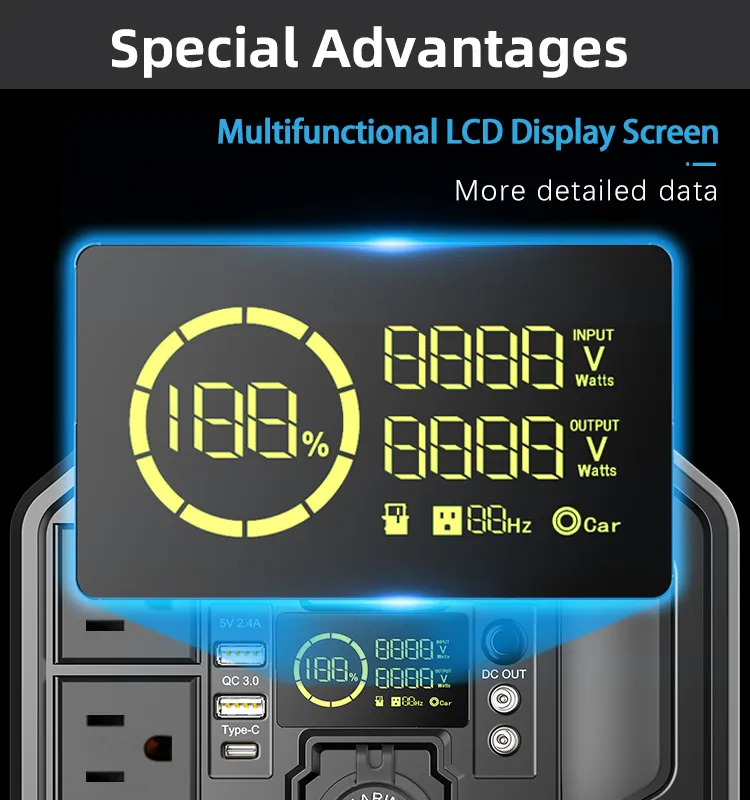 محطة رخيصة عالية السعة 600W شاحن بالطاقة الشمسية مع ضوء LED محمول