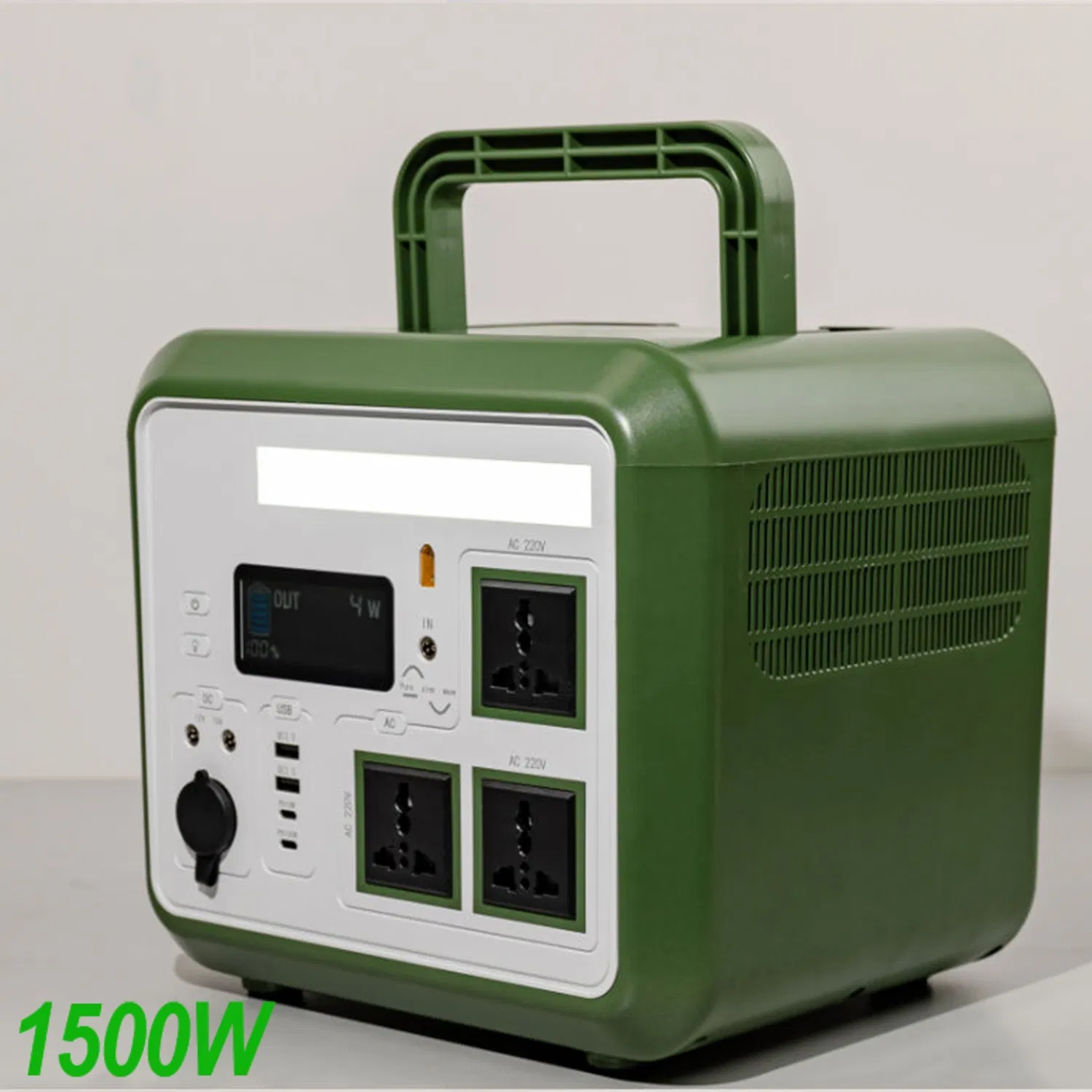 محطة طاقة محمولة 1500W, 1536wh LiFePO4 مولد شمسي، مصدر طاقة طارئ مع شحن شمسي للاستخدام المنزلي والتخييم