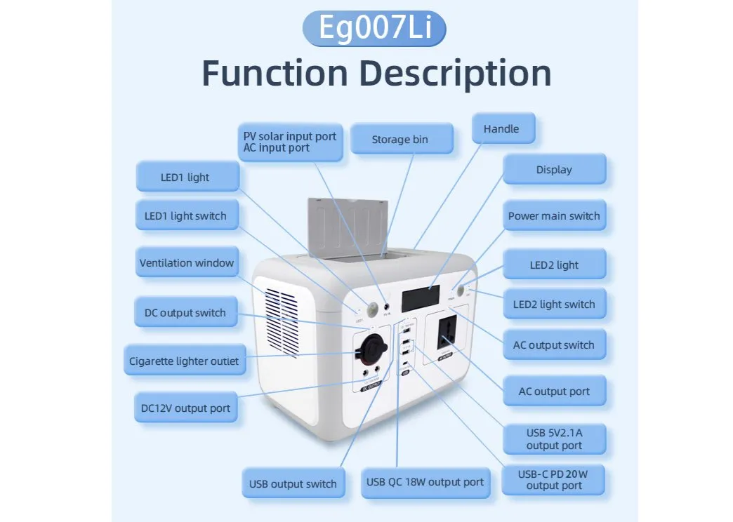 أفضل محطة طاقة محمولة مبيعًا 200W-3000W للاستخدام المنزلي 220V محطة طاقة شمسية بطارية خارجية