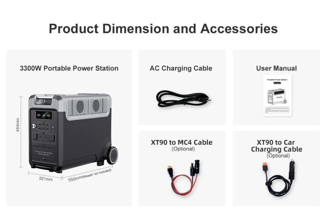 3600W محطة طاقة محمولة عالية السعة للرحلات الخارجية ورحلات RV