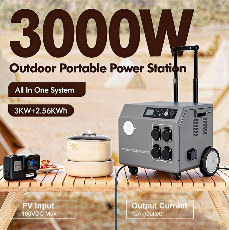 مبيعات مباشرة 220V محطات الطاقة المحمولة الخارجية 1000W 2000W 3000W 2.56kwh حل طاقة الطوارئ المنزلية لانقطاع الكهرباء