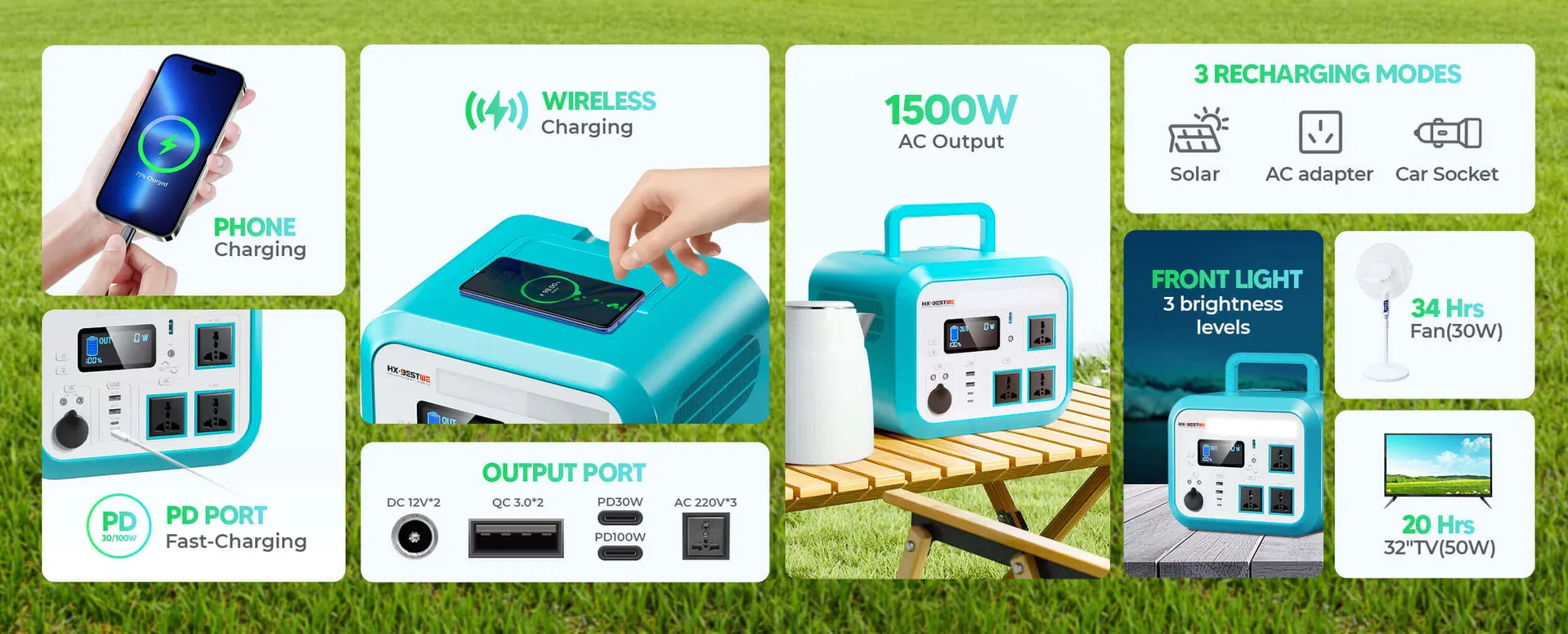 محطة طاقة محمولة 1152wh LiFePO4 شاحن بطارية بنك طاقة شمسية نظام طوارئ 400W لوحة شمسية قابلة لإعادة الشحن 1500W مولد طاقة شمسية متنقل