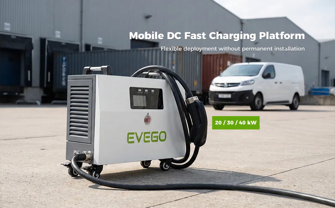 محطة شحن سريعة محمولة بدون بطارية للسيارة الأوروبية 40kw CCS2
