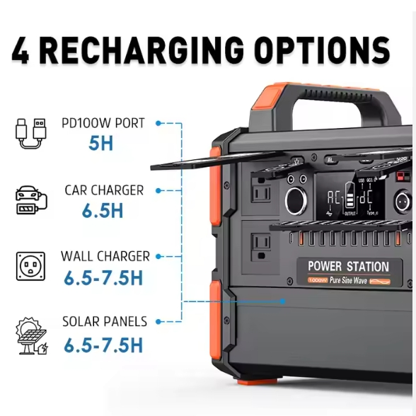 مزود طاقة احتياطي للبطارية 1200W1008wh طاقة شمسية طارئة LiFePO4 محطة بنك الطاقة الشمسية المحمولة