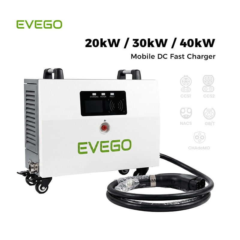 محطة شحن سريعة محمولة بدون بطارية للسيارة الأوروبية 40kw CCS2