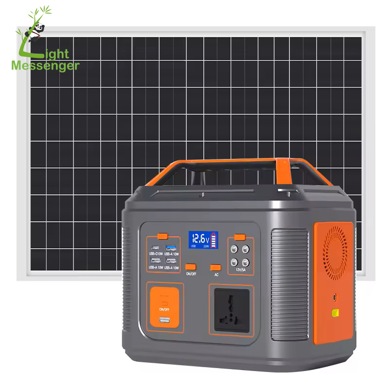 نظام طاقة الطوارئ المنزلي LiFePO4 بطارية ليثيوم 300 واط 500W 1000W 2000W 3000W 5000W مولد شمسي داخلي خارجي محطة طاقة محمولة مع لوحة شمسية