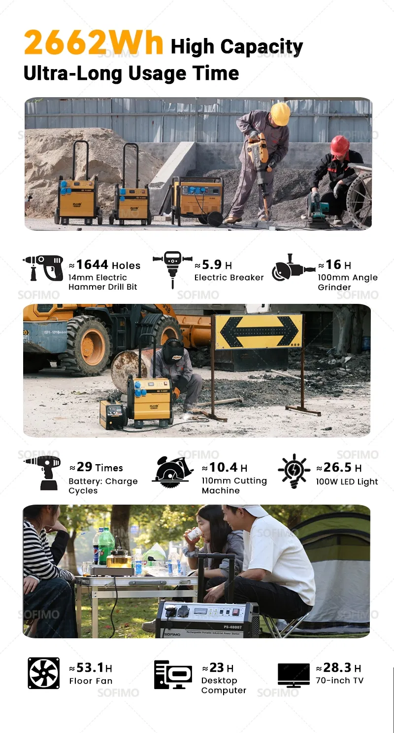 محطة طاقة صناعية محمولة عالية القدرة PS-4800t 3500W