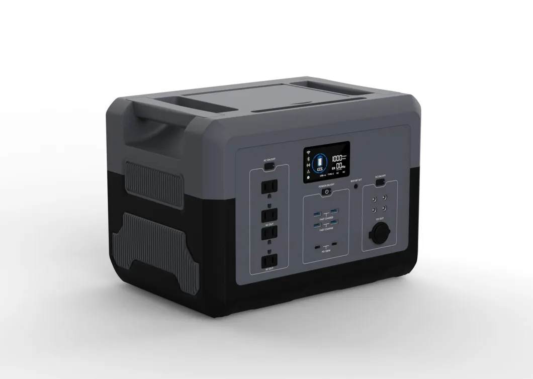 1800W محطة طاقة شمسية محمولة مع قابس أمريكي محطة طاقة بطارية شمسية للتخييم مصدر طاقة محمول خارجي 110V