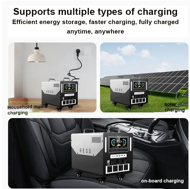 محطة طاقة محمولة عالية السعة 3000W 3500W 6000W مع عجلات و LiFePO4 ليثيوم