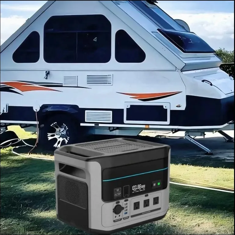 2200W محطة طاقة محمولة عالية السعة، 2048wh LiFePO4, 6 منافذ الإخراج، شحن بالطاقة الشمسية، بدء تشغيل السيارة، استخدام طارئ