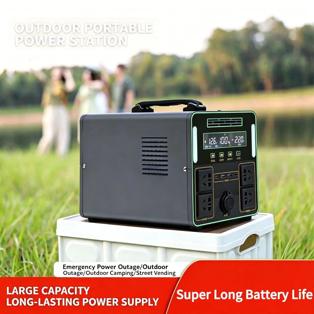 محطة طاقة محمولة متعددة الوظائف للطوارئ للاستخدام الخارجي والتجاري 3000W 3500W 6000W LiFePO4