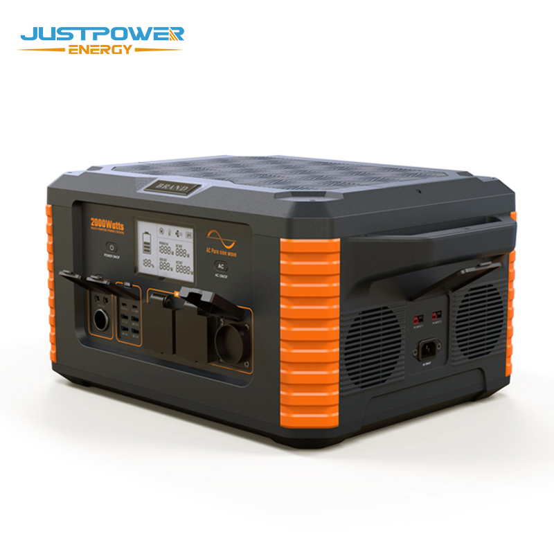 سعر رخيص 2000W بطارية تخزين خلايا الطاقة الثلاثية محطة طاقة خارجية بنك طاقة محمول مولد شمسي احتياطي