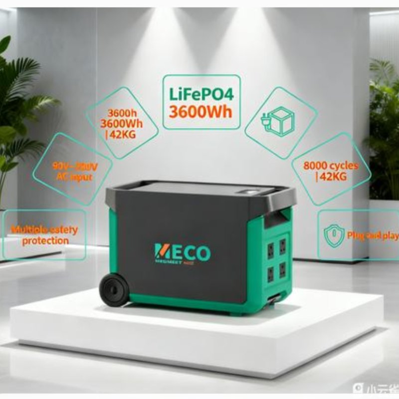 محطة طاقة محمولة عالية السعة 3.6kwh للاستخدام مع الطاقة الشمسية