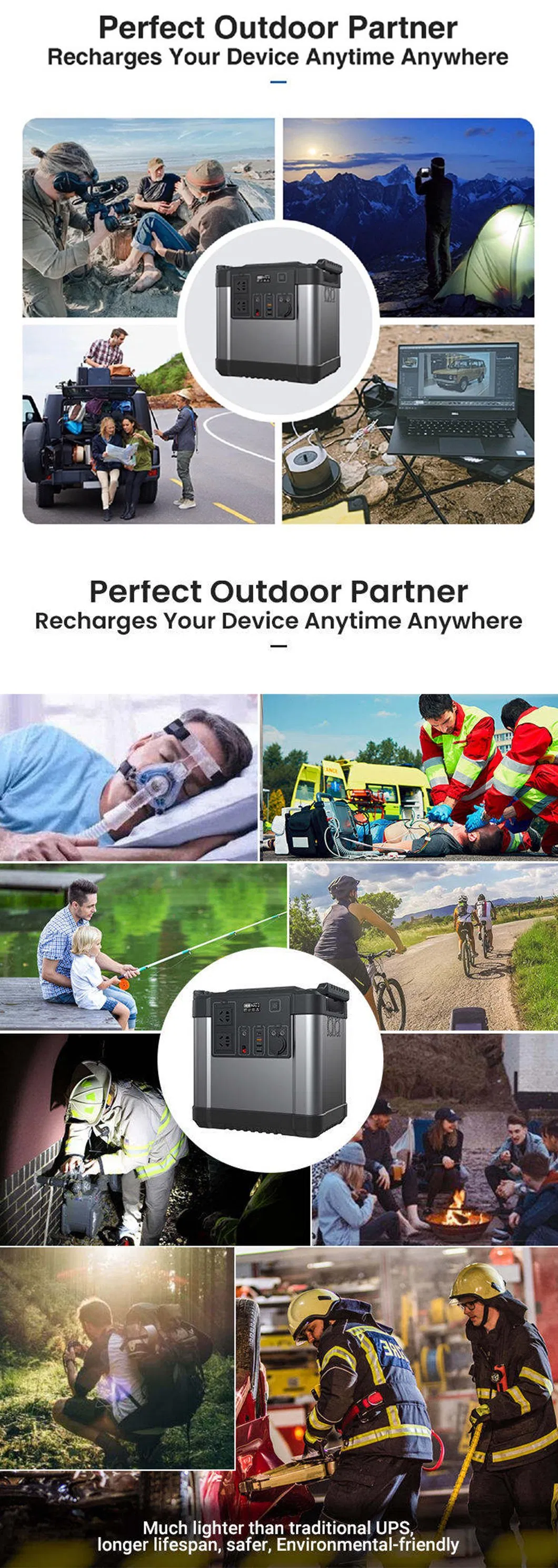 محطة طاقة محمولة 2000W بنك طاقة مولد شمسي