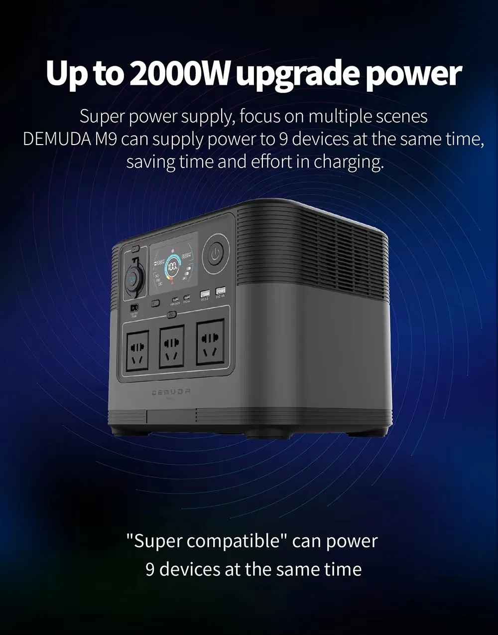 جهاز شحن محمول 1200W محطة طاقة UPS LiFePO4