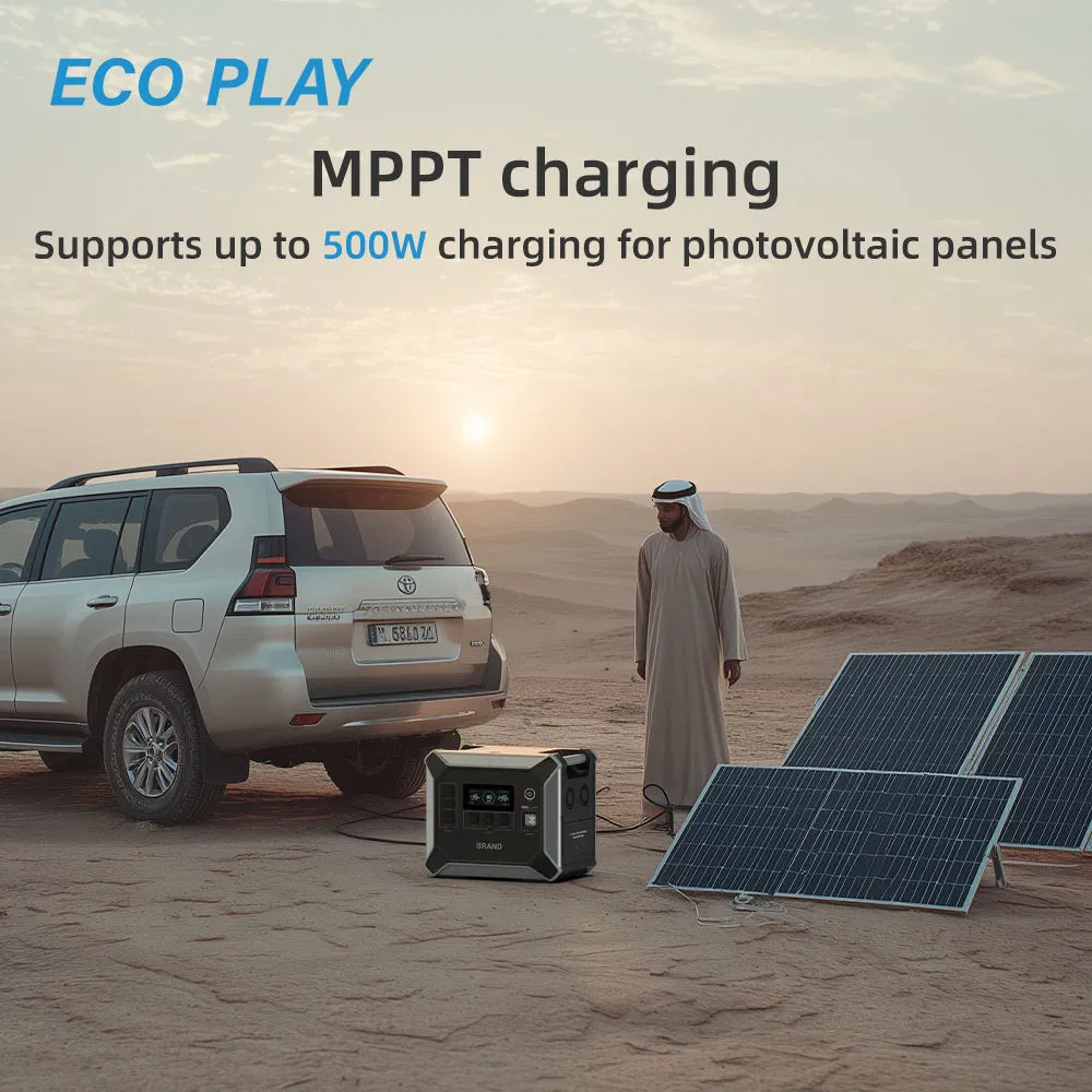 محطة طاقة محمولة بتيار متردد نقي 2048wh LiFePO4 بطارية وحدة تحكم MPPT