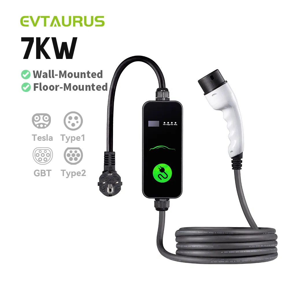 شاحن كهربائي محمول من بيد 7kw محطة شحن للسيارات الكهربائية