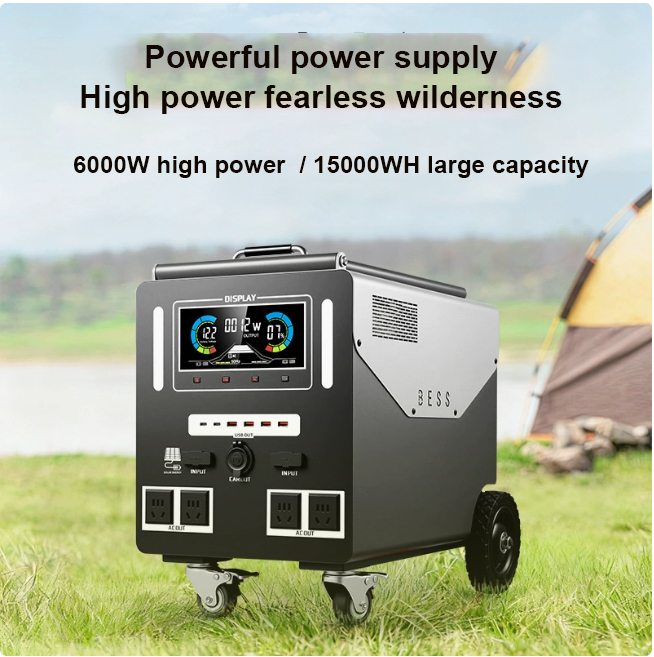 محطة طاقة محمولة عالية السعة 3000W 3500W 6000W مع عجلات و LiFePO4 ليثيوم