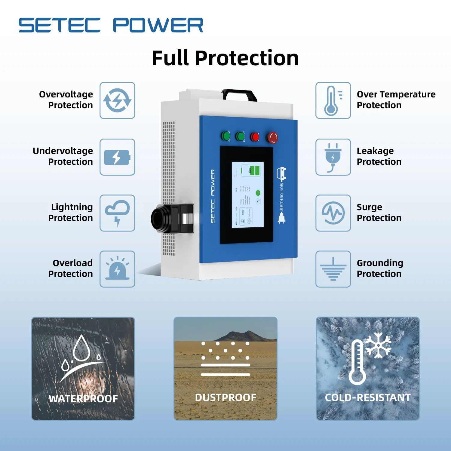 محطة شحن SETEC POWER PowerPack 10kW لشاحن كهربائي محمول للسيارات الكهربائية لشحن مرن