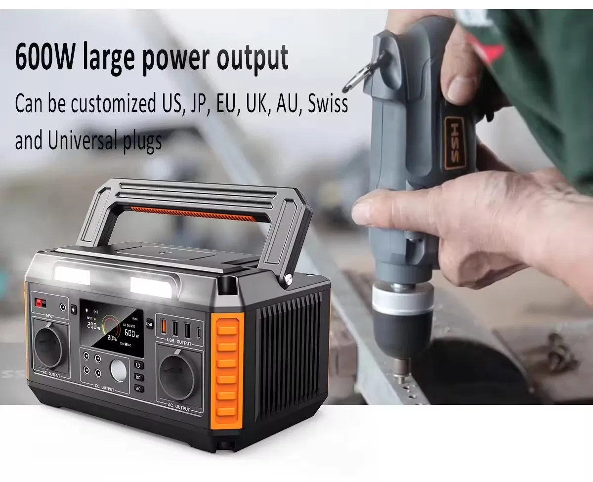محطة طاقة محمولة صغيرة للاستخدام في الهواء الطلق للتخييم خارج الشبكة عالية الأداء 600W
