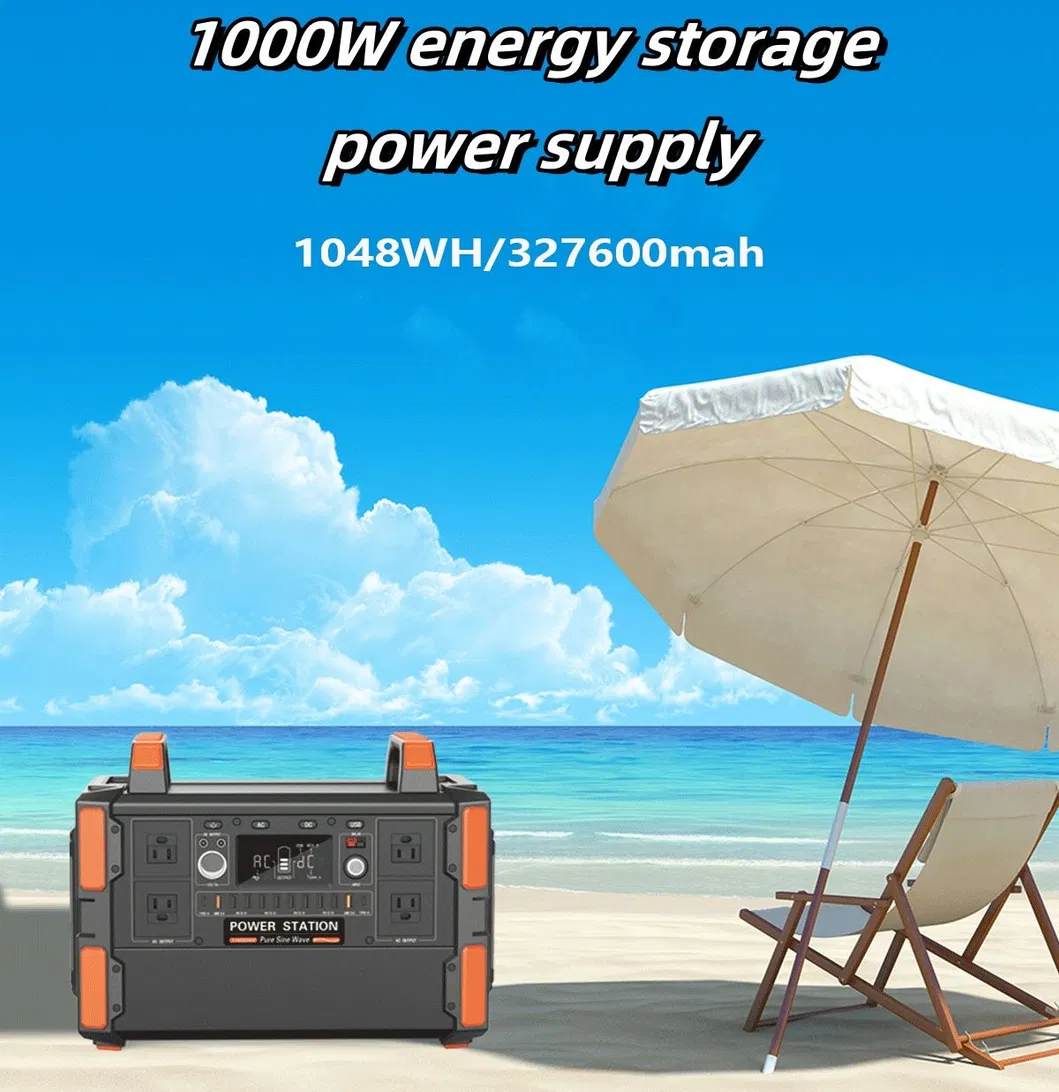 محطة طاقة محمولة قابلة لإعادة الشحن بالطاقة الشمسية 1000W بطارية ليثيوم LiFePO4