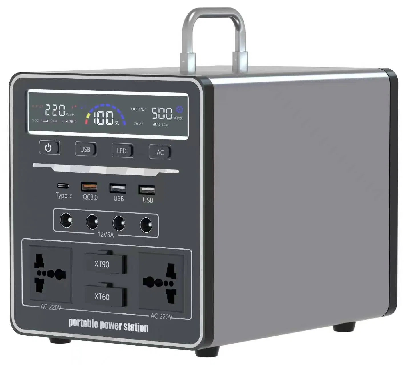 3000W / 3000wh موجة جيبية نقية LiFePO4 محطة طاقة محمولة 24V~40A تيار مستمر، 4×AC مآخذ، Xt90 إدخال شمسي