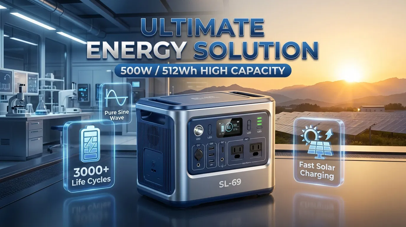 500W محطة طاقة محمولة 537wh LiFePO4 مولد بطارية شمسي للتخييم في الهواء الطلق واحتياطي الطوارئ المنزلي