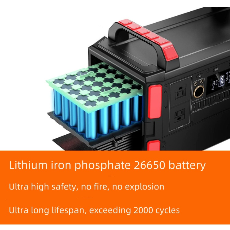 محطة طاقة محمولة قابلة لإعادة الشحن بالطاقة الشمسية 1000W بطارية ليثيوم LiFePO4