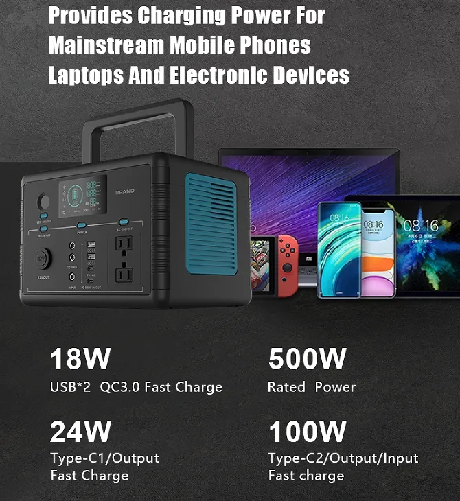 محطة طاقة محمولة عالية السعة 500W