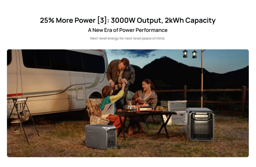 محطة الطاقة المحمولة دلتا 3 ماكس 3000W مولد الطاقة الشمسية
