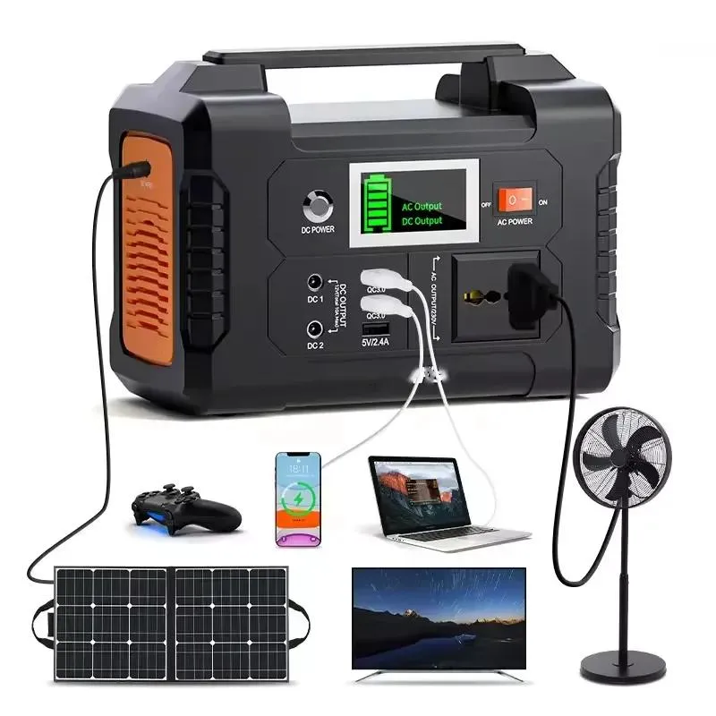 2400W محطة طاقة محمولة تعمل بالطاقة الشمسية ببطارية ليثيوم تيار مستمر وتيار متردد بقدرة موجة جيبية نقية LiFePO4 للتخييم في الهواء الطلق