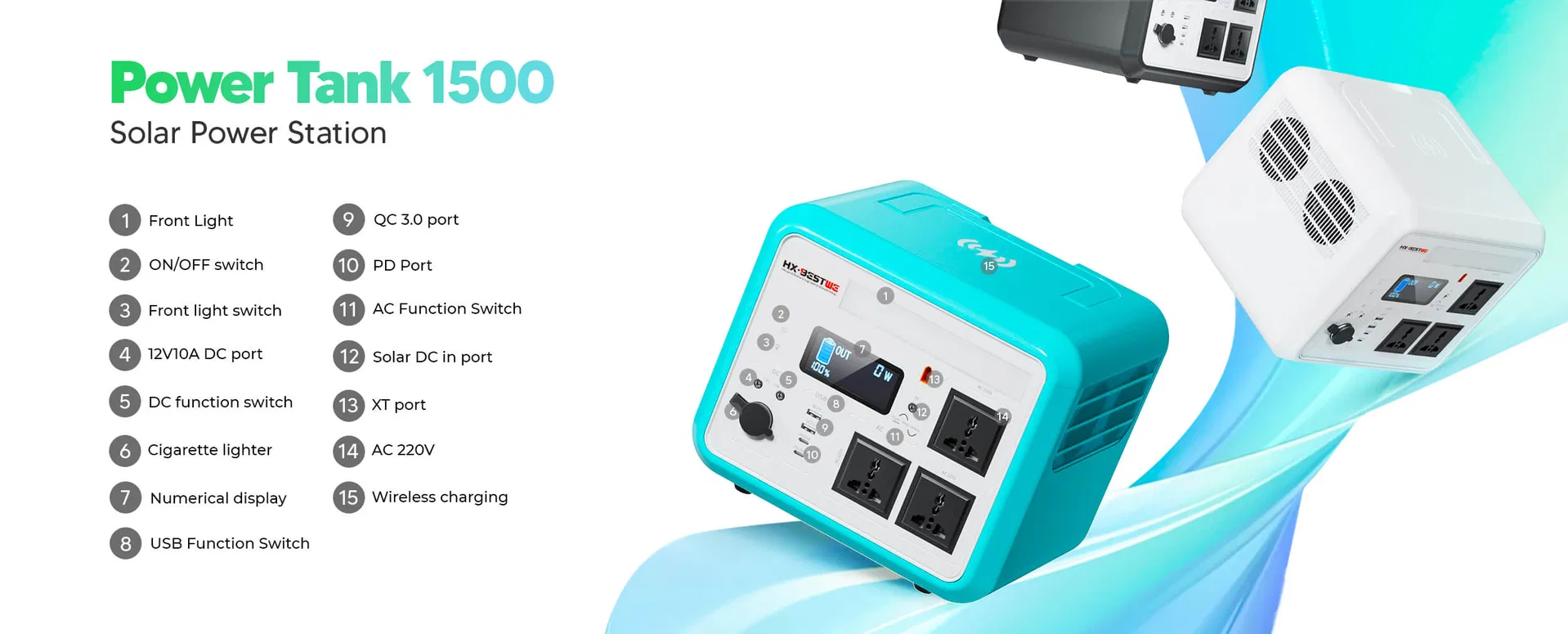 محطة طاقة محمولة 1152wh LiFePO4 شاحن بطارية بنك طاقة شمسية نظام طوارئ 400W لوحة شمسية قابلة لإعادة الشحن 1500W مولد طاقة شمسية متنقل