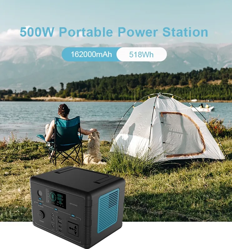 محطة طاقة محمولة عالية السعة 500W مع كابلات شحن USB