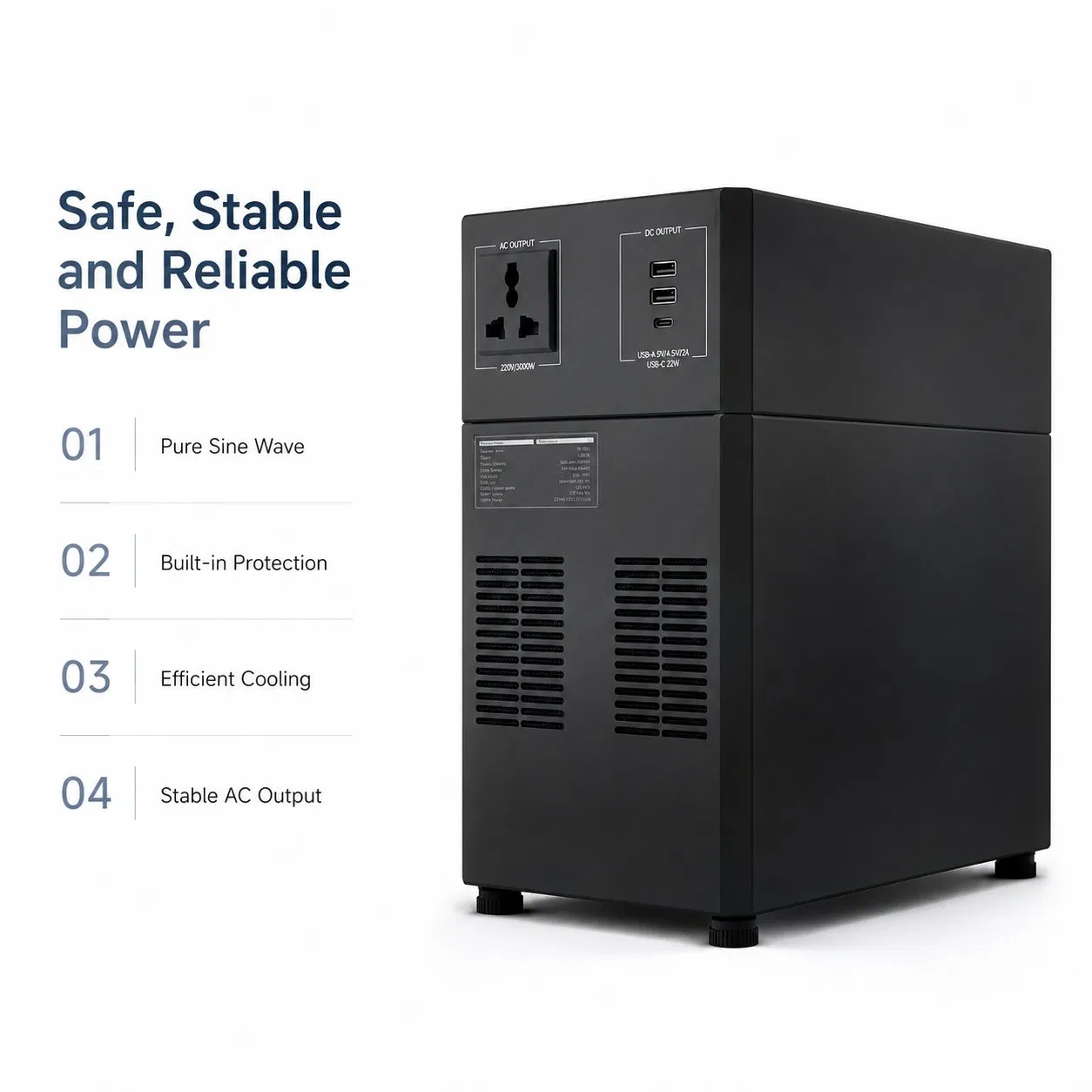 Portable Power Station 300W with High Capacity 1004wh Battery Backup