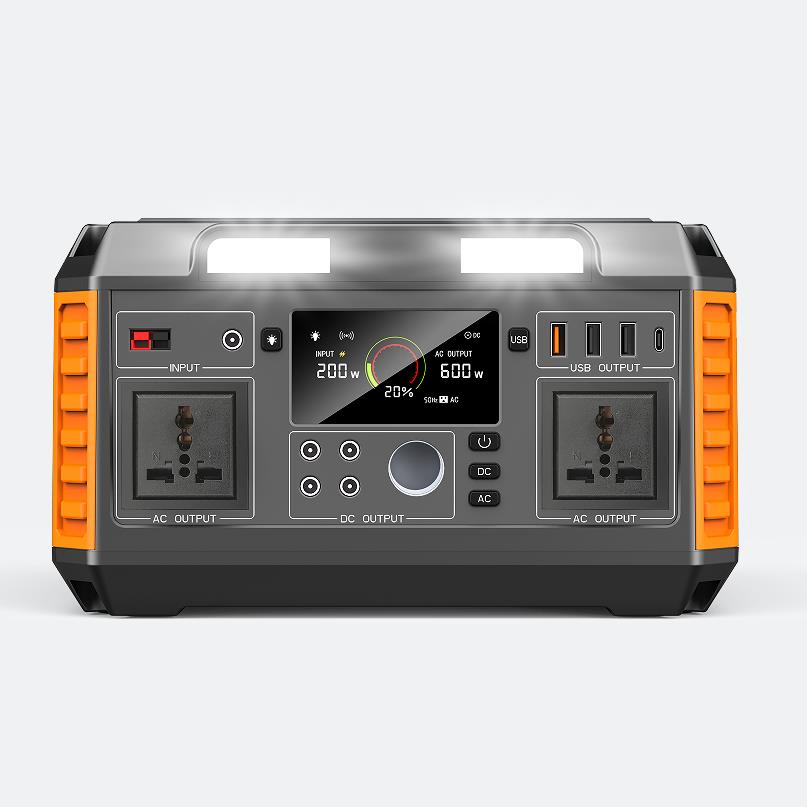 A6-600W جديد 600W بطاريات ليثيوم أيون الألواح الشمسية محطة طاقة محمولة للطوارئ