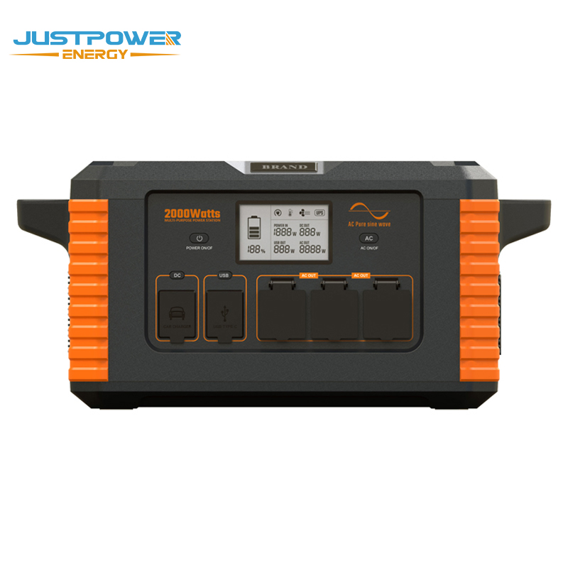سعر رخيص 2000W بطارية تخزين خلايا الطاقة الثلاثية محطة طاقة خارجية بنك طاقة محمول مولد شمسي احتياطي
