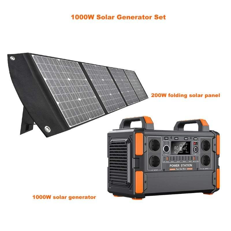 مزود طاقة احتياطي للبطارية 1200W1008wh طاقة شمسية طارئة LiFePO4 محطة بنك الطاقة الشمسية المحمولة