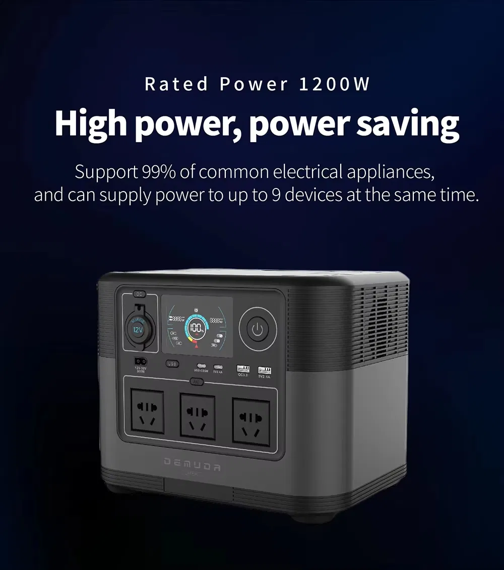 جهاز شحن محمول 1200W محطة طاقة UPS LiFePO4