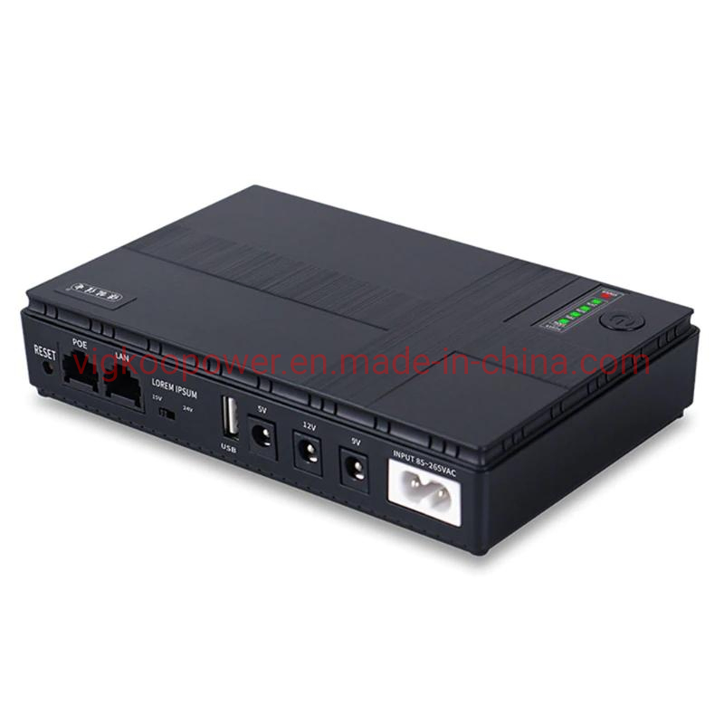 مصدر طاقة UPS محمول صغير 5V/9V/12V بخرج تيار مستمر، مزود ببطارية ليثيوم مدمجة 57.72wh