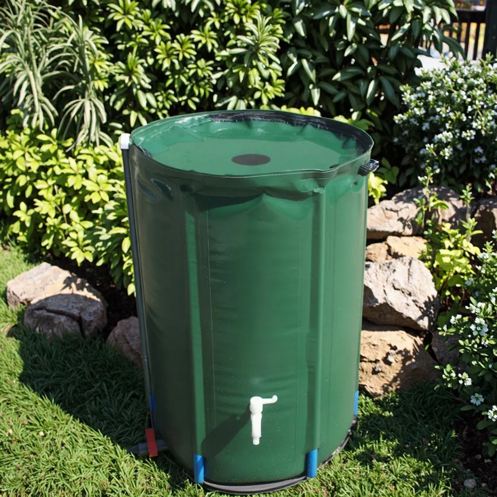 Versatile Rainwater Harvesting Barrel for Both Irrigation and Emergency Water Storage.