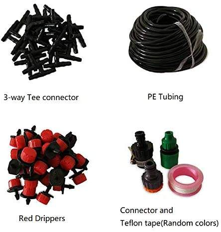 Greenhouse Garden Irrigation System Drip Irrigation Kit for Flower Bed Patio Lawn