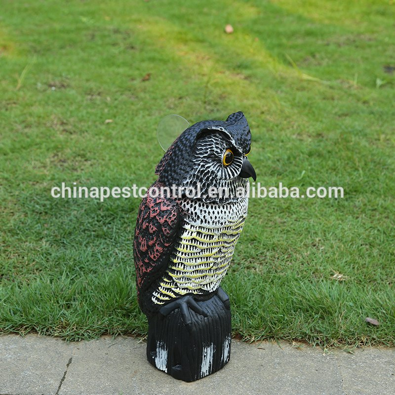 Plastic Owl Shape Bird Pest Control Garden Scarecrow with Movable Head