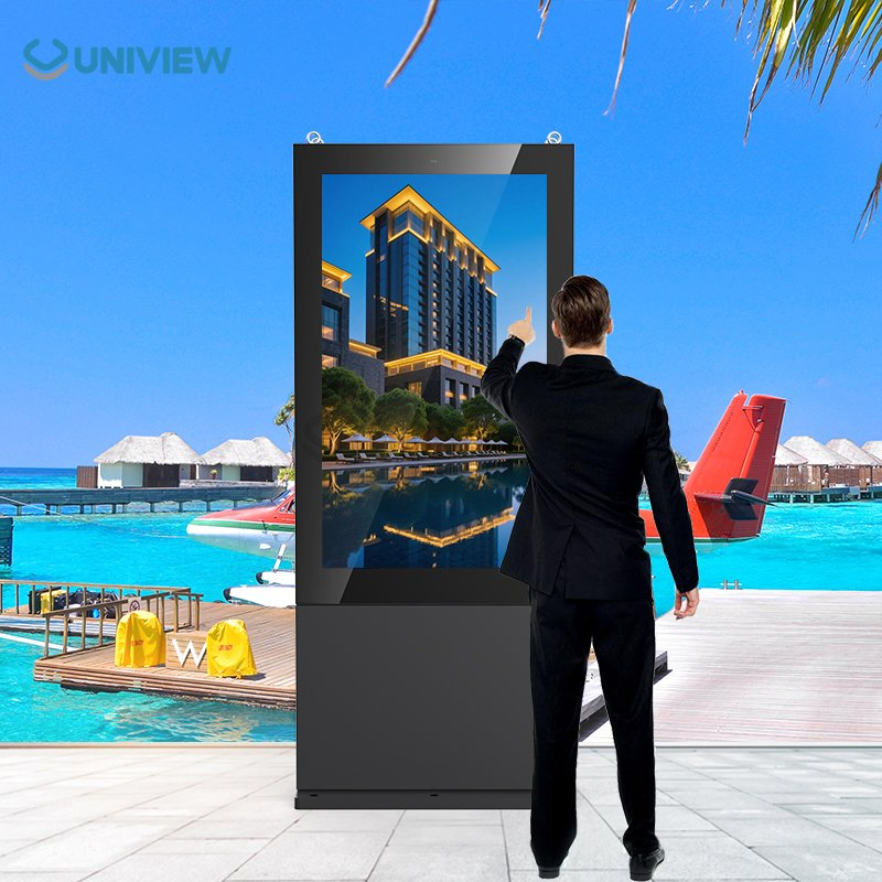 Premium Outdoor Totem Signage F130p, Ultra-Slim Profile and Modern Aesthetic Design