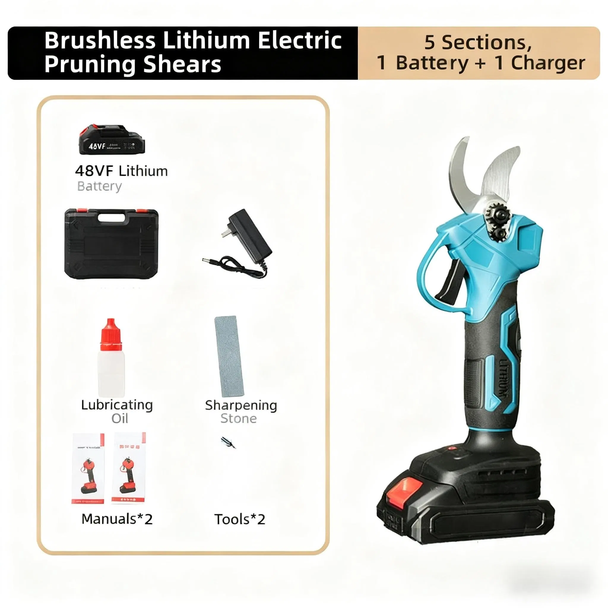Lithium Battery Pruner: Cordless, Fruit Tree Trimming Tool