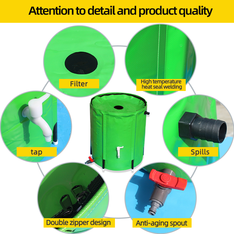 Versatile Rainwater Harvesting Barrel for Both Irrigation and Emergency Water Storage.