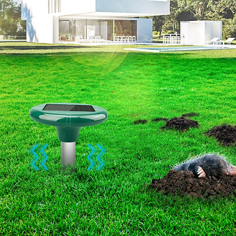 Solar-Powered Sonic Mole Repellent for Garden Pest Control