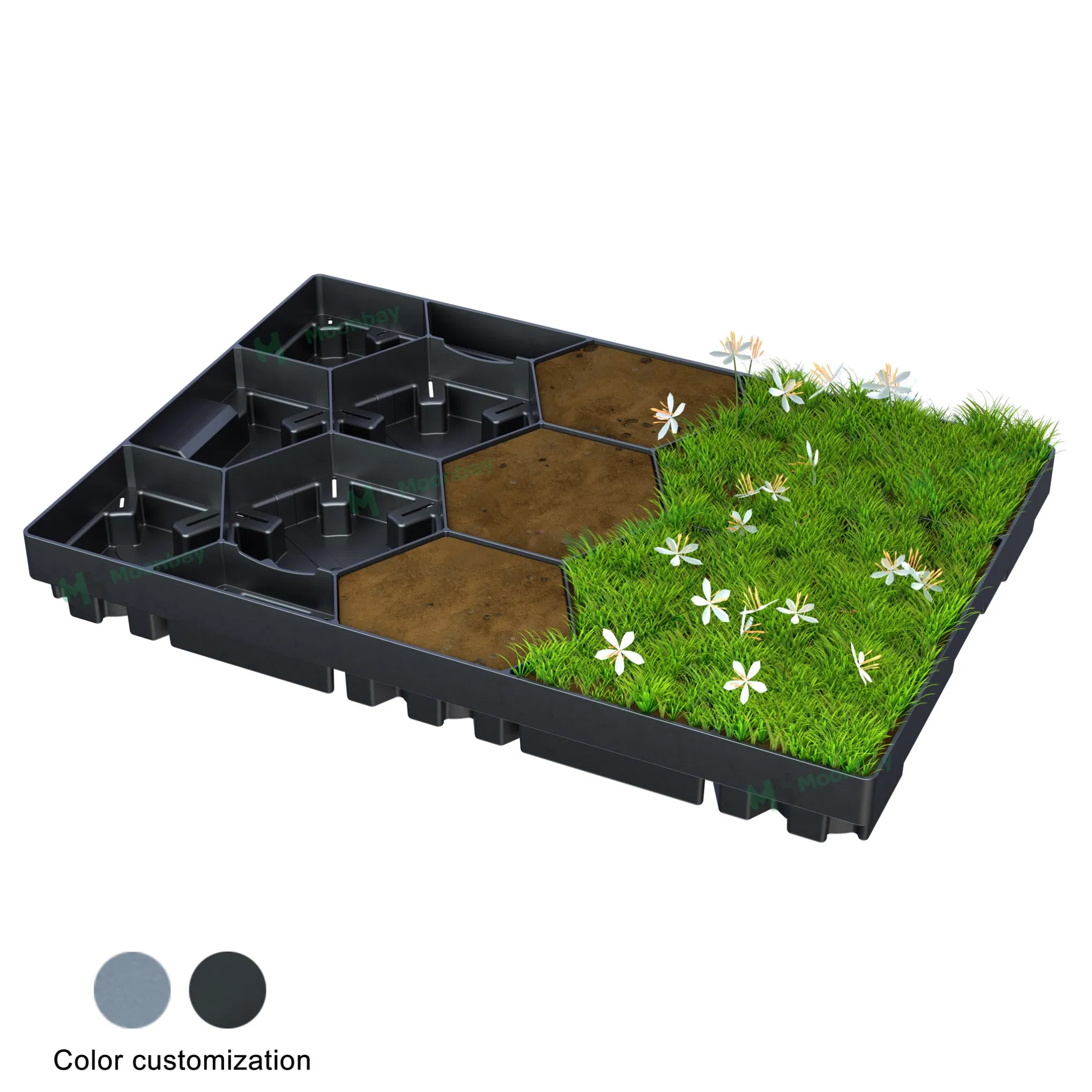 Modular Rooftop Green Roof System Self-Watering Vertical Garden Planters Gardening Roof Usage
