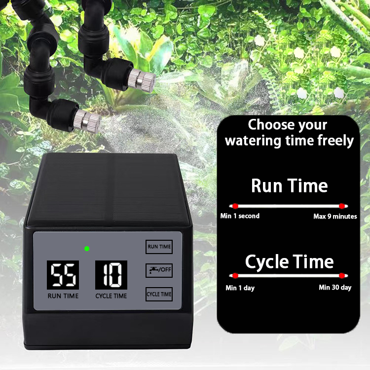 Automatic Solar Panel Power Drip Micro Spray Mist Irrigation Kit Indoor Plant