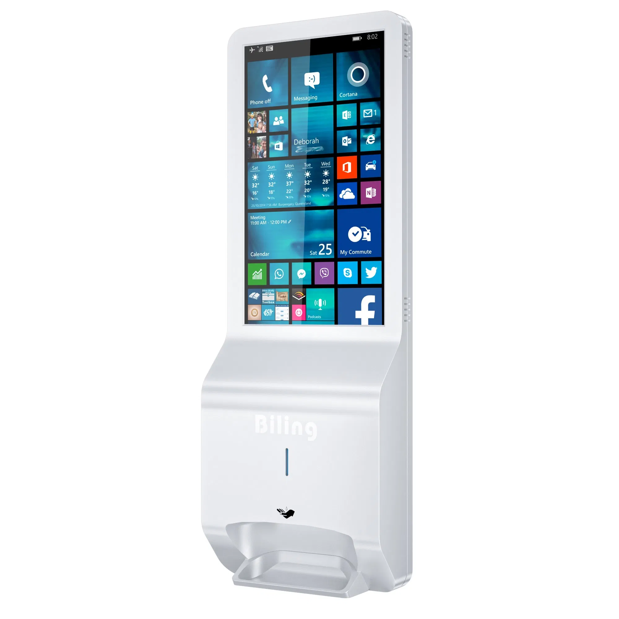 Android Digital Signage with Auto Hand Sanitizer Dispenser and Printer