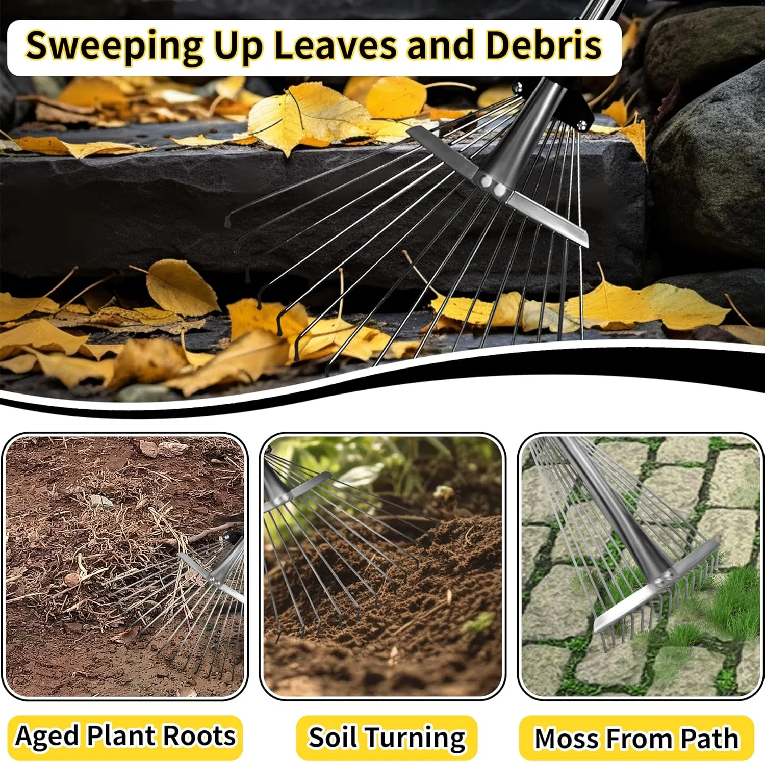 4-Claw Stand up Weed Puller Tool, Gardening Hand Weeding Tool with 39" Long Ergonomic Handle with Easy-Eject Mechanism